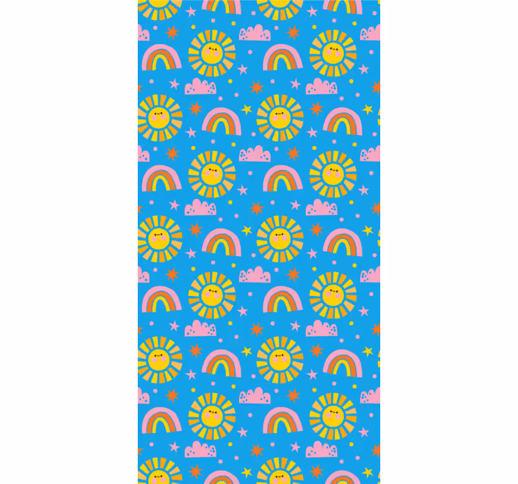 Rollo fenster kinderzimmer mit verspielten regenbögen - TenStickers