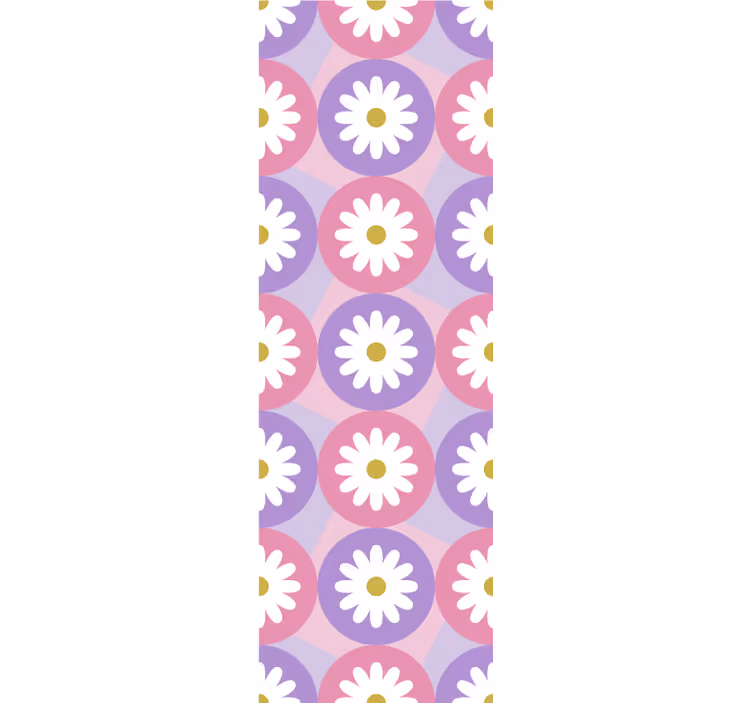 Rollo fenster kinderzimmer lila rosa gänseblümchen muster - TenStickers