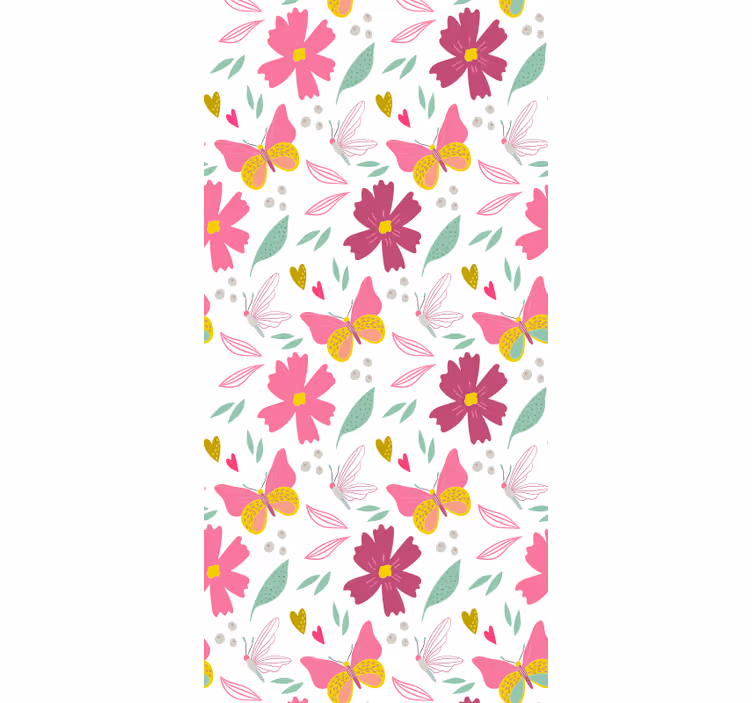 Rollo fenster kinderzimmer mit blumen und schmetterlingen - TenStickers