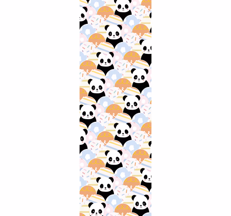 Rollo fenster kinderzimmer mit panda patchwork design - TenStickers