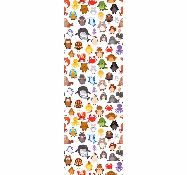 Rollo fenster kinderzimmer mit bunten wildtieren - TenStickers