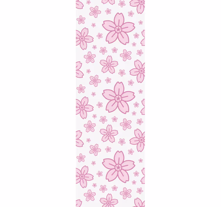 Rollo fenster kinderzimmer mit pinken blumen auf weiß - TenStickers