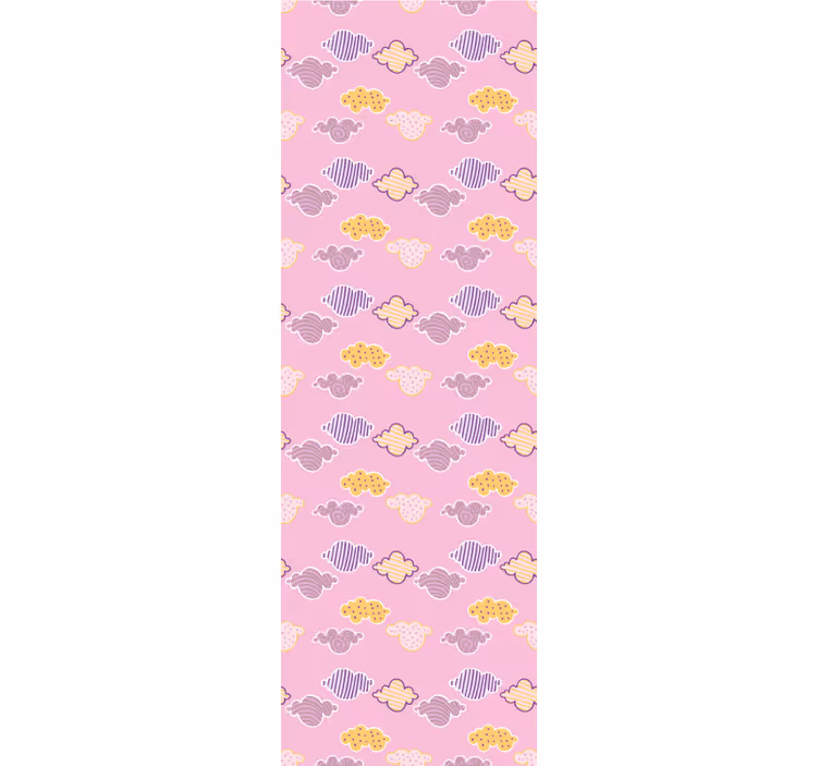 Rollo fenster kinderzimmer design mit rosa wolken - TenStickers