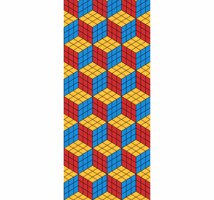 Rollo fenster kinderzimmer rubik würfel originalmuster - TenStickers