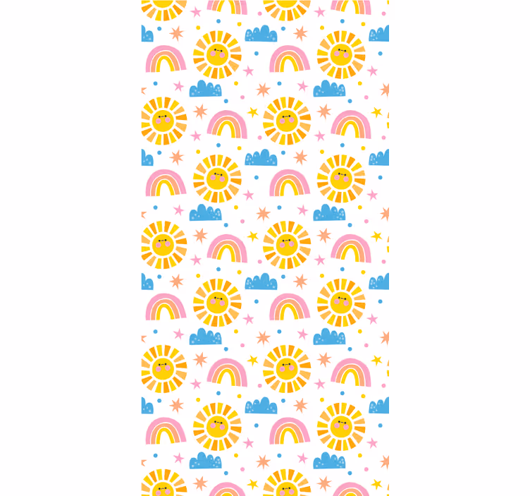 Rollo fenster kinderzimmer regenbogen sonne wolken - TenStickers
