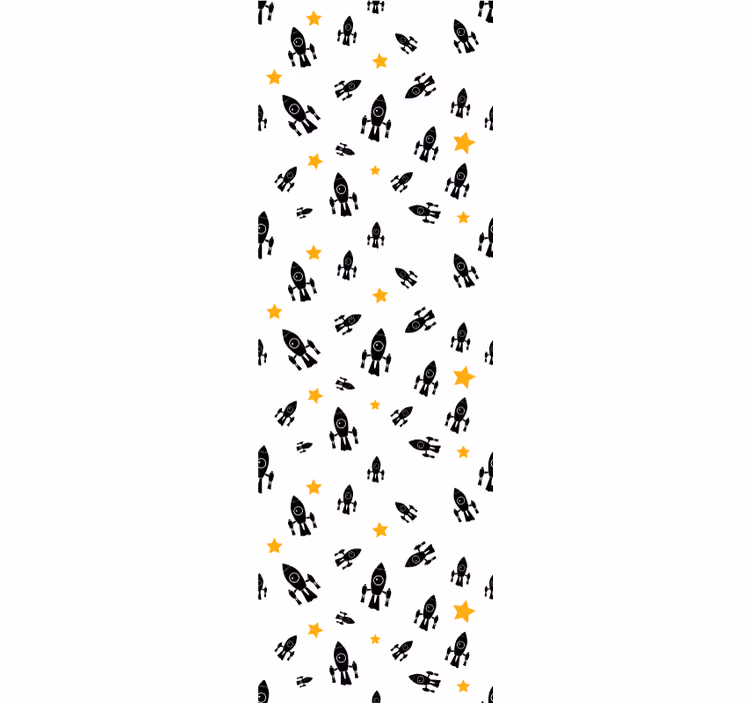 Rollo fenster kinderzimmer schwarze raketen - TenStickers