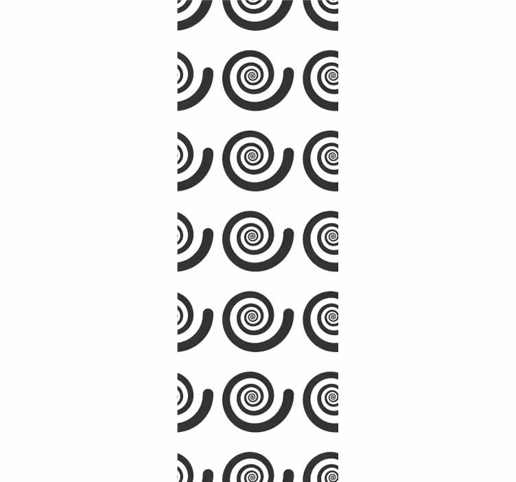 Rollo fenster kinderzimmer schwarz-weiß hypnotische spirale - TenStickers
