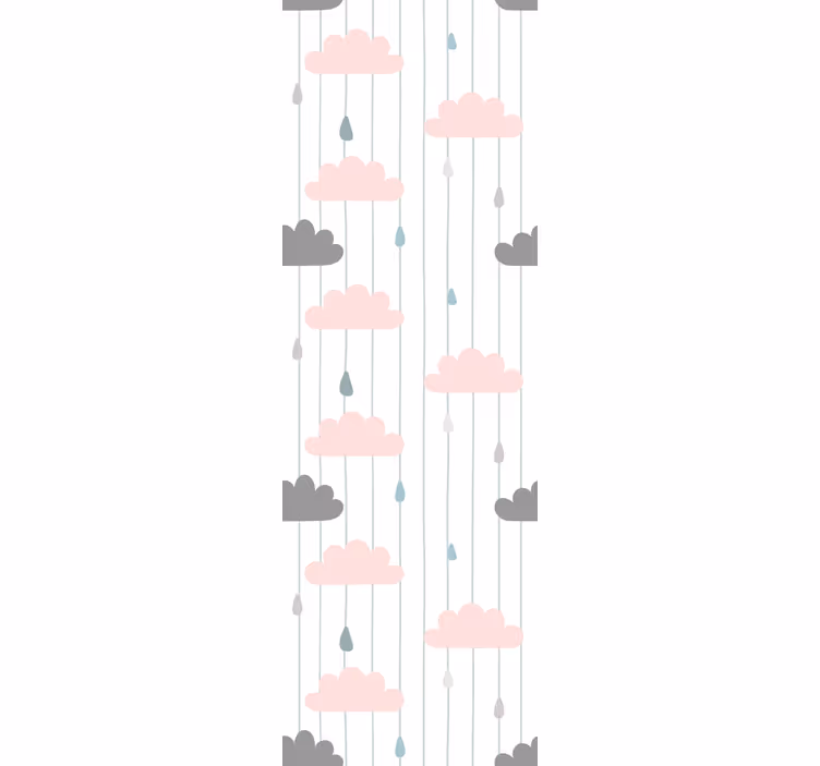 Rollo fenster kinderzimmer rosa und graue wolken - TenStickers