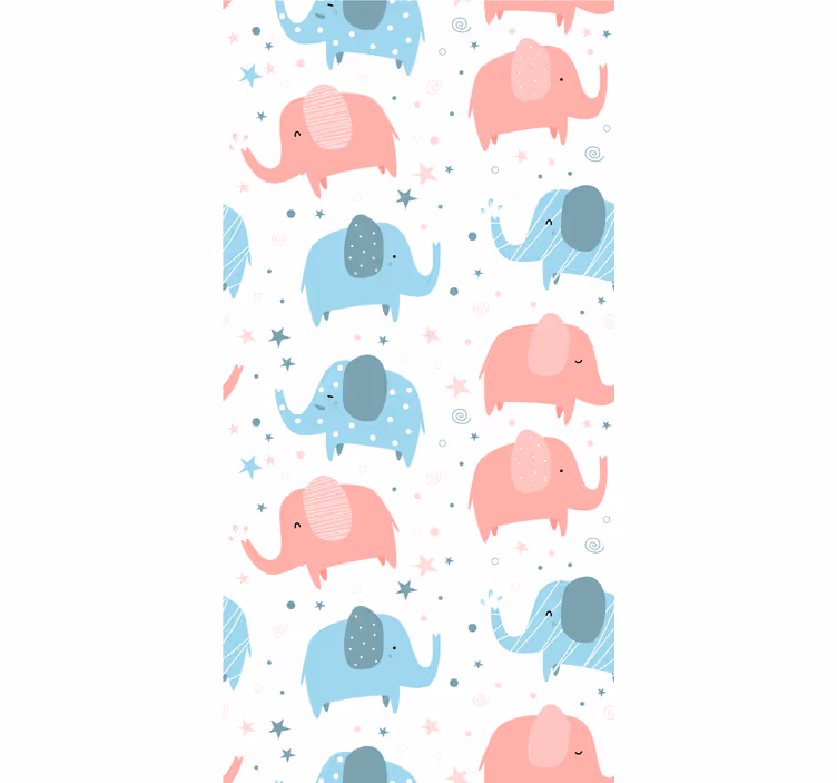 Rollo fenster kinderzimmer elefant pink und blau - TenStickers