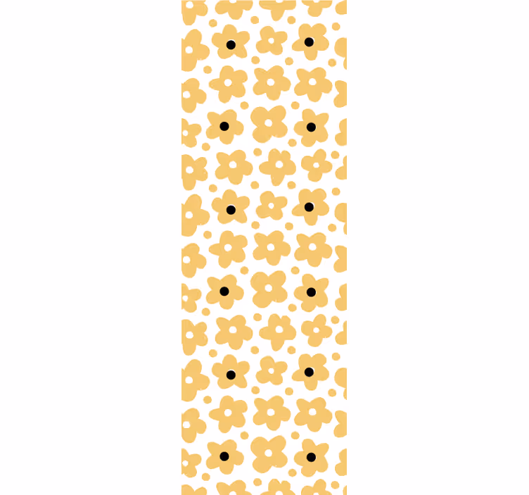Rollo fenster kinderzimmer gelbes abstraktes blumenmuster - TenStickers