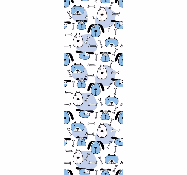 Rollo fenster kinderzimmer mit blauem hundeflussmuster - TenStickers