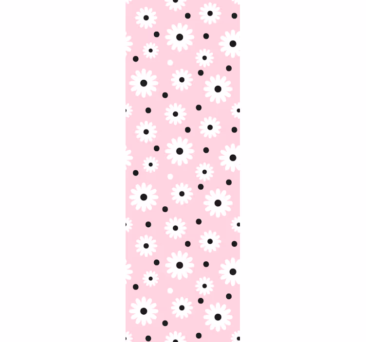 Rollo fenster kinderzimmer mit pinken punkten und blumen - TenStickers