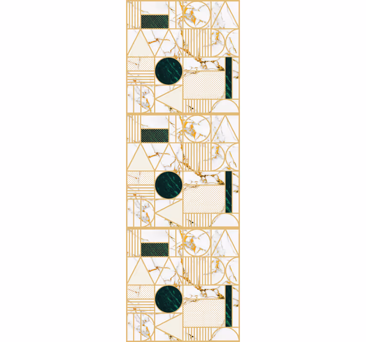 Rollo fenster home office mit geometrischem marmor in weiß - TenStickers