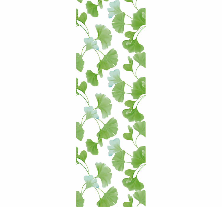 Rollo fenster home office mit grünen ginkgo-blättern - TenStickers