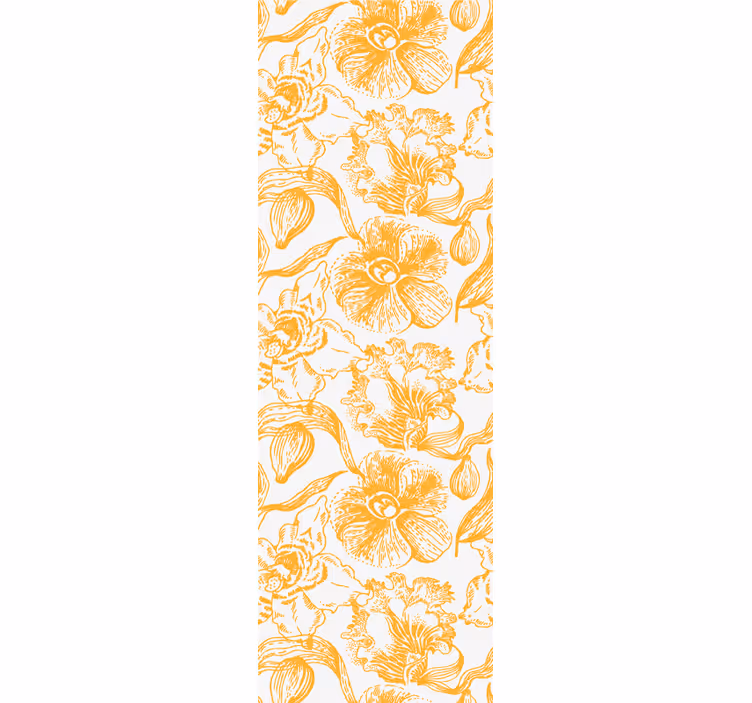 Rollo fenster home office mit gelbem orchideenmuster - TenStickers