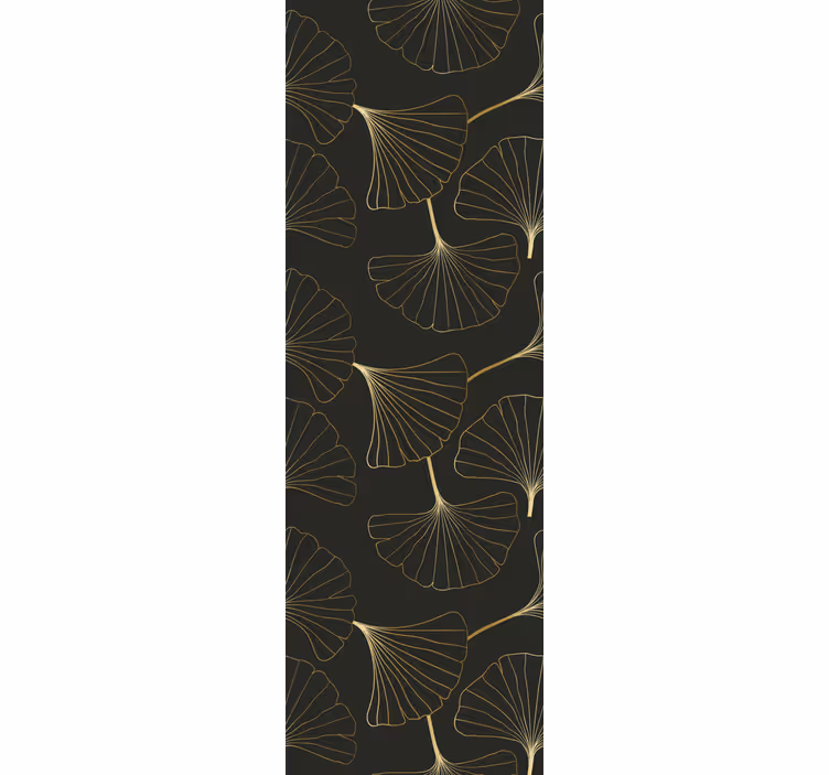 Rollo fenster home office ginkgo blätter schwarz gold - TenStickers
