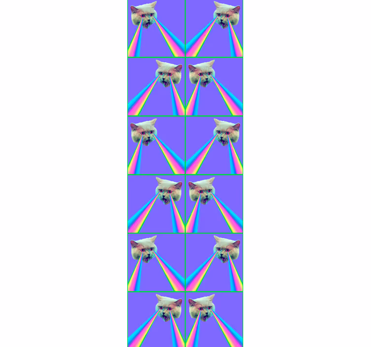 Rollo fenster jugendzimmer mit laser-katze vaporwave - TenStickers