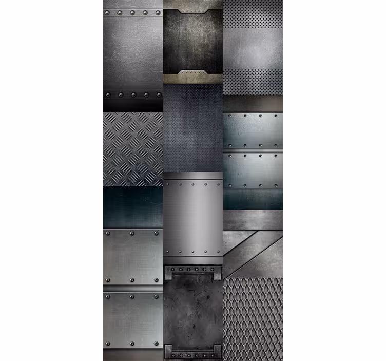 Rollo fenster jugendzimmer muster in schwarz metallblocks - TenStickers