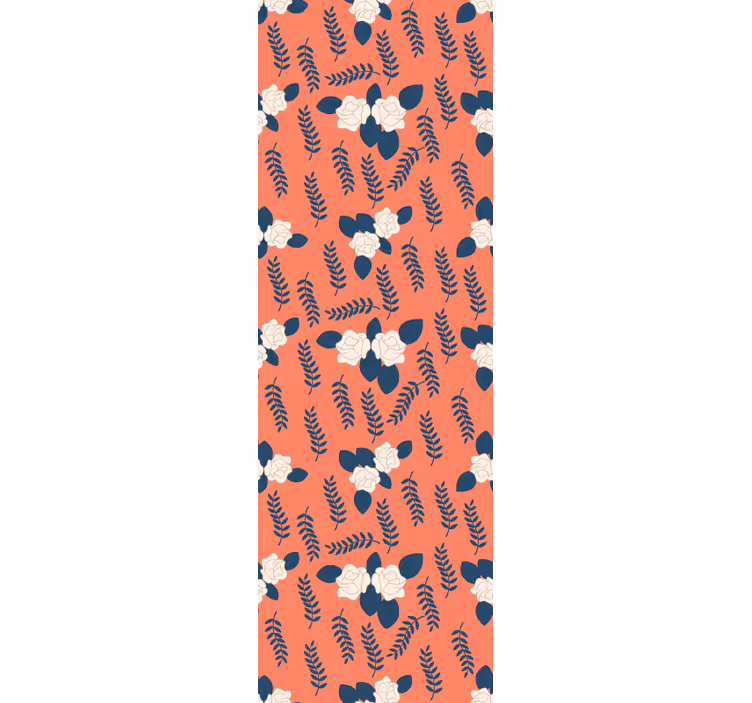 Rollo fenster jugendzimmer mit orangefarbenem rosenmuster - TenStickers