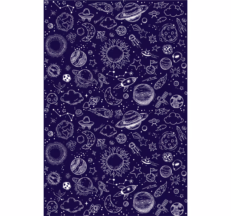 Rollo fenster jugendzimmer planet kritzelei - TenStickers