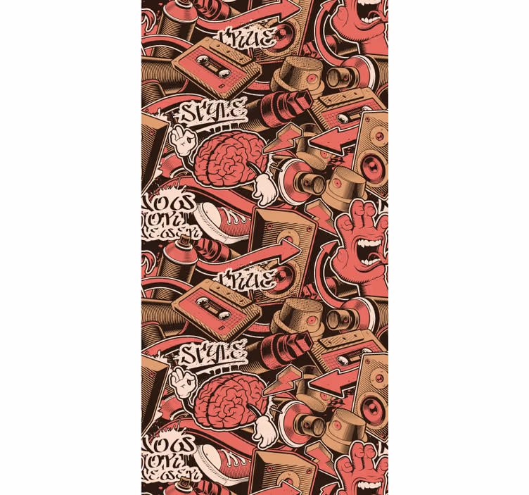 Rollo fenster jugendzimmer rote graffiti kunst - TenStickers