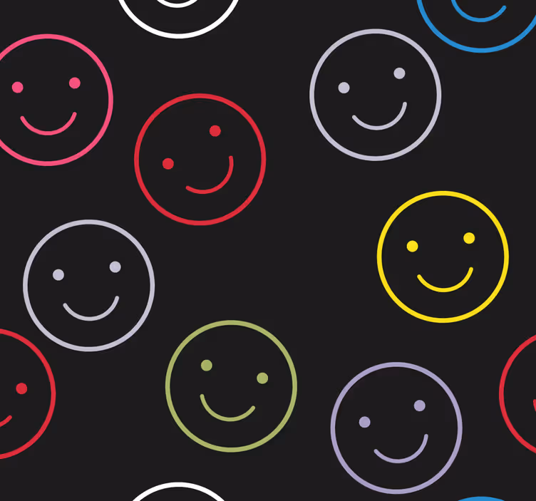 Rollo fenster jugendzimmer bunte smiley gesichter - TenStickers