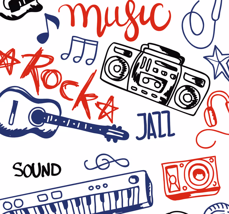 Rollo fenster jugendzimmer musikinstrumente - TenStickers