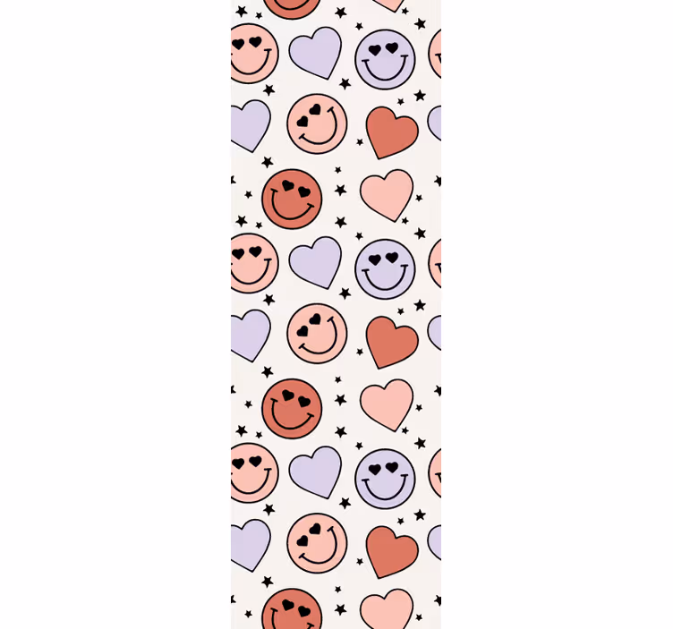 Rollo fenster jugendzimmer mit herzen und smiley-gesichtern - TenStickers