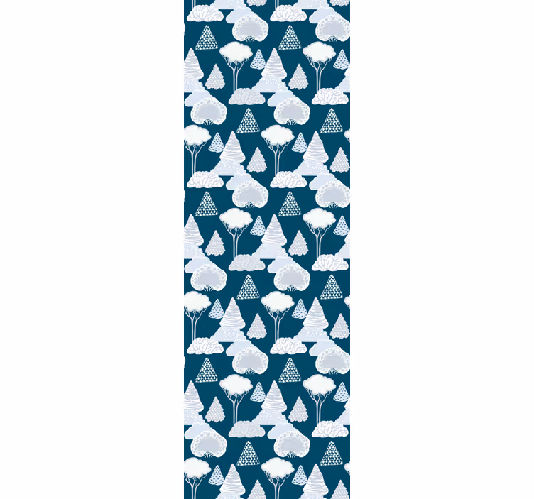 Fenster rollo modern japandi dunkelblaue bäume - TenStickers