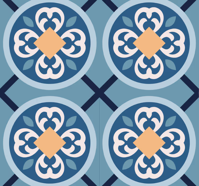Fenster rollo modern in meerblauen portugiesischen fliesen - TenStickers