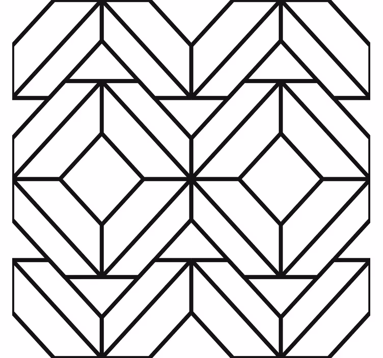 Fenster rollo modern mit schwarz-weißem geometrischem muster - TenStickers