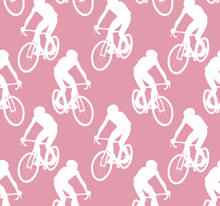 Rollo fenster rosa mit weißem fahrrad-muster - TenStickers