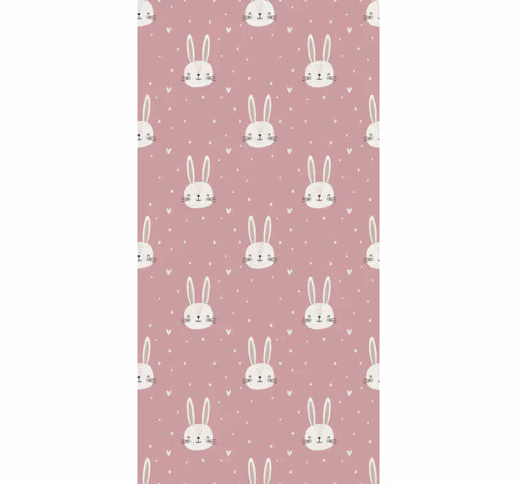 Rollo fenster rosa mit hasenbabys gesichtern - TenStickers