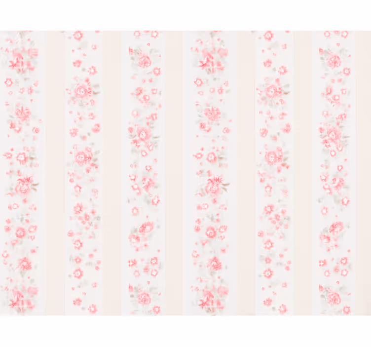 Rollo fenster rosa mit pinken retro-blumenstreifen - TenStickers