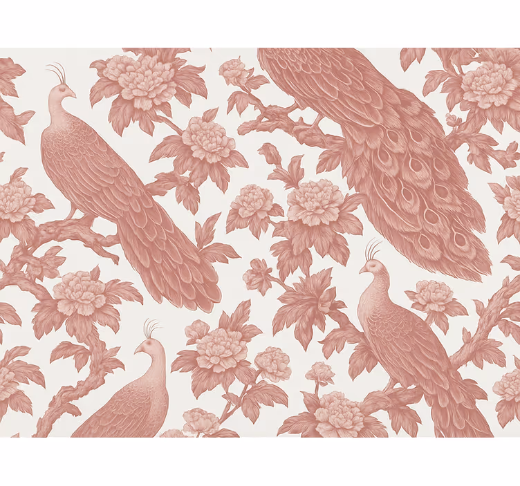 Rollo fenster rosa mit pinken pfauenmuster - TenStickers