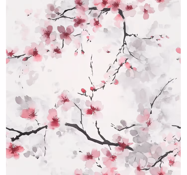 Rollo fenster rosa mit pinken kirschblüten - TenStickers