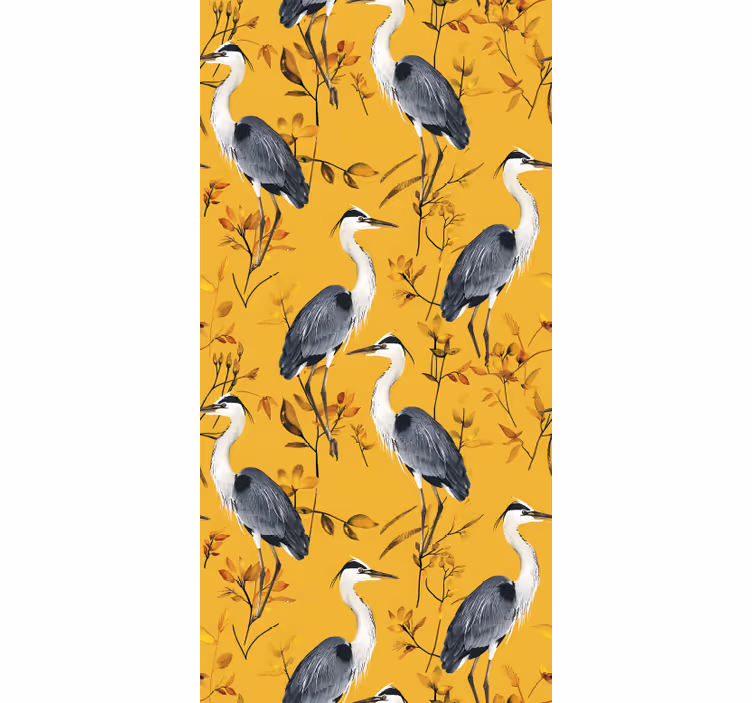 Rollo fenster gelb mit heron-muster - TenStickers