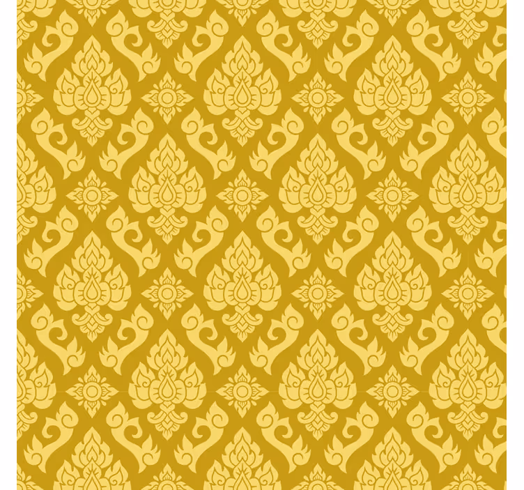 Rollo fenster gelb mit filigranem blumenmuster - TenStickers
