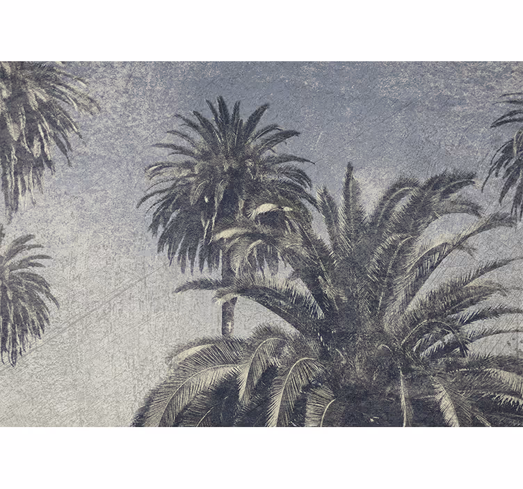 Küchenfenster rollo mit grauen palmenmotiven - TenStickers