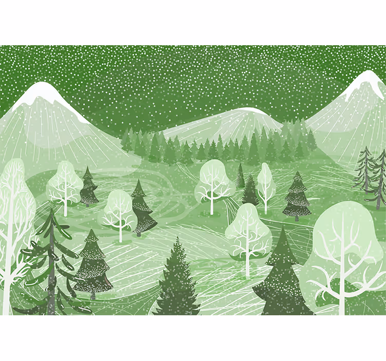 Küchenfenster rollo grüner vintage wald - TenStickers