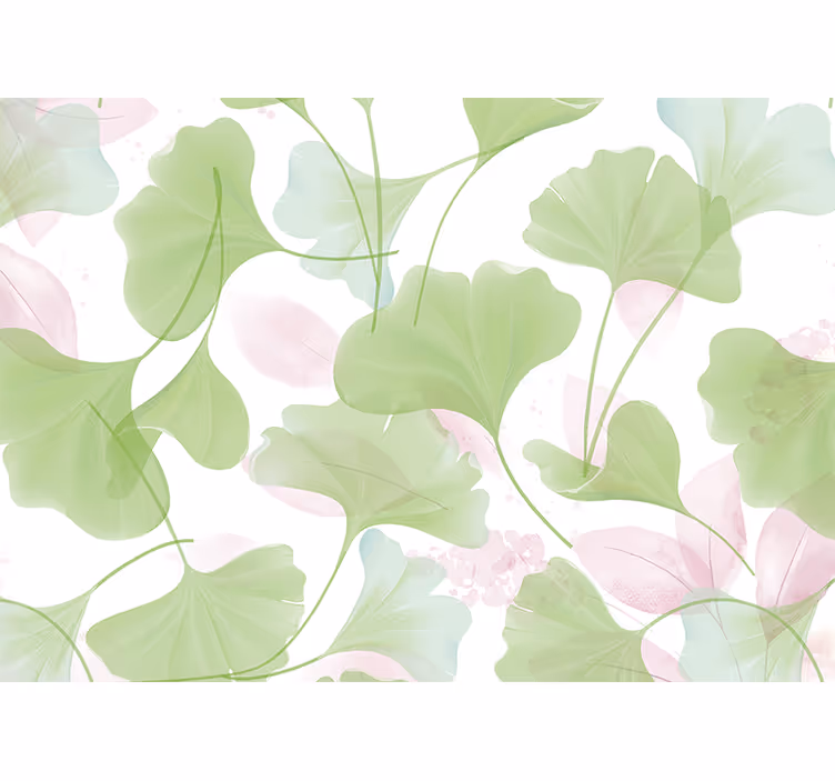 Küchenfenster rollo mit glamourösen aquarell ginkgo-blättern - TenStickers