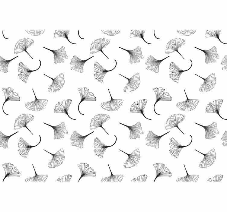Küchenfenster rollo mit schwarzem ginkgo-blattmuster - TenStickers