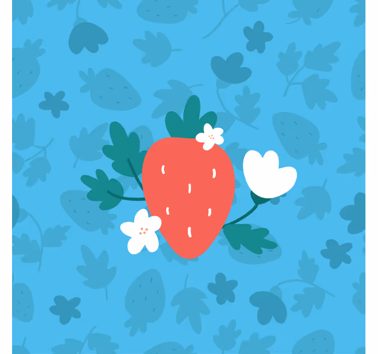 Küchenfenster rollo mit buntem obst und blumenmuster - TenStickers