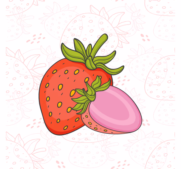 Küchenfenster rollo nahtlose rote und rosa erdbeeren - TenStickers
