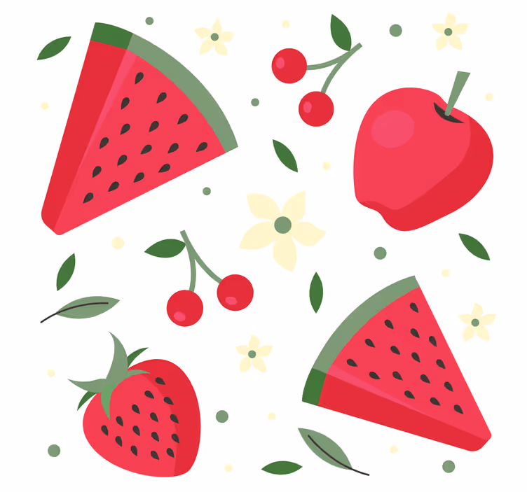 Küchenfenster rollo mit verschiedenen obstmustern - TenStickers