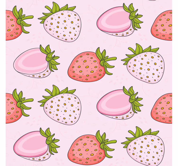Küchenfenster rollo nahtlose rosa und rote erdbeeren - TenStickers