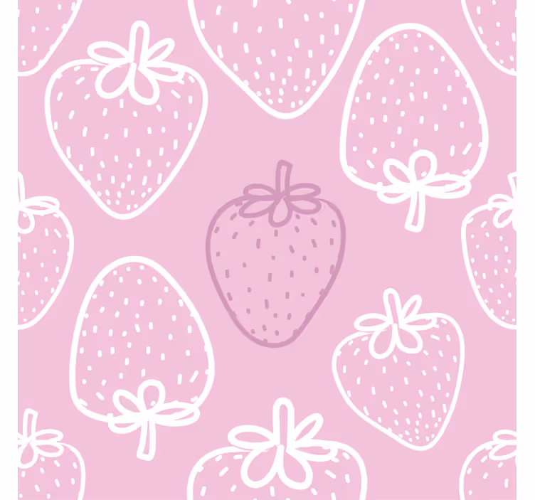 Küchenfenster rollo im nahtlosen rosa erdbeerdesign - TenStickers