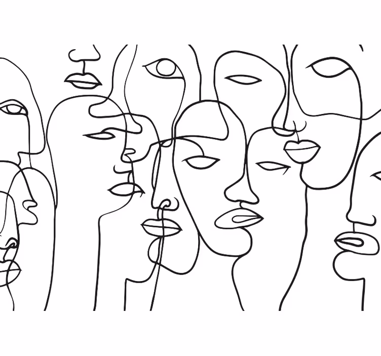 Rollo fenster weiß mit gesichtsmuster - TenStickers
