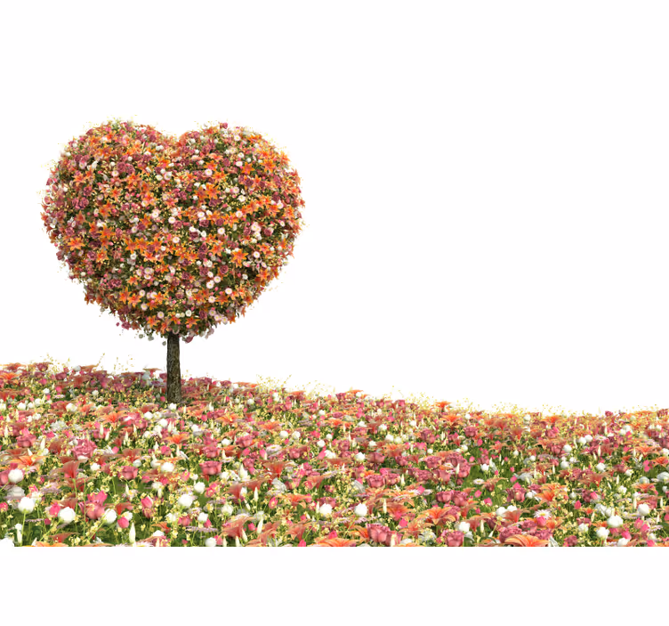 Rollo fenster weiß wandtapete fantasiebaum herzform - TenStickers