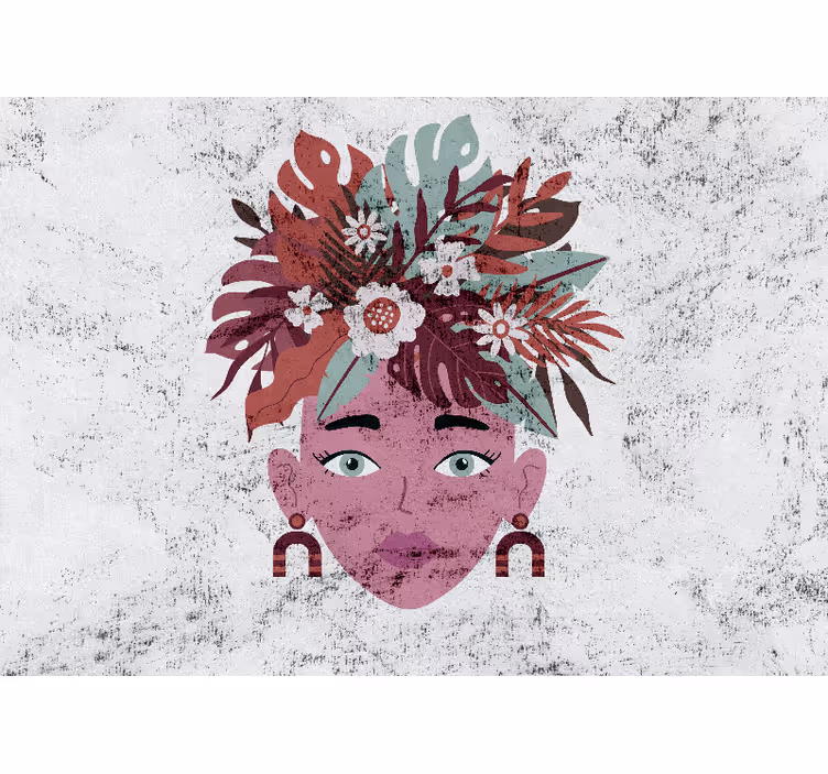 Rollo fenster weiß modernes design von frauen und blumen - TenStickers